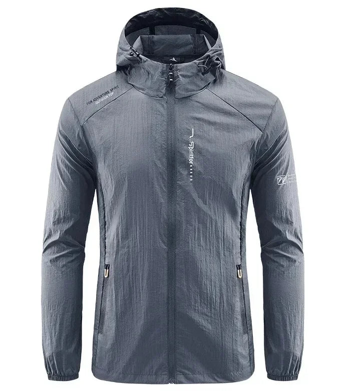 Men's UPF 50+ Sun Jacket: Quick-Dry Thin Hooded Windbreaker