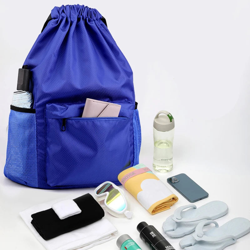 Waterproof Drawstring Backpack for Travel & Fitness