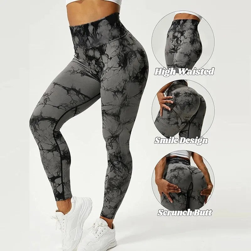 Women's Tie-Dye Yoga Pants with Scrunch Butt Lift