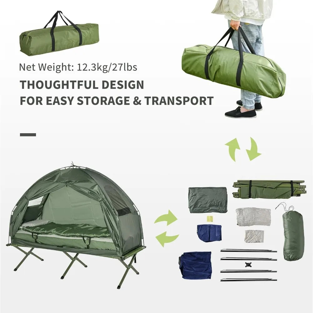 Portable Camping Cot with Sleeping Bag