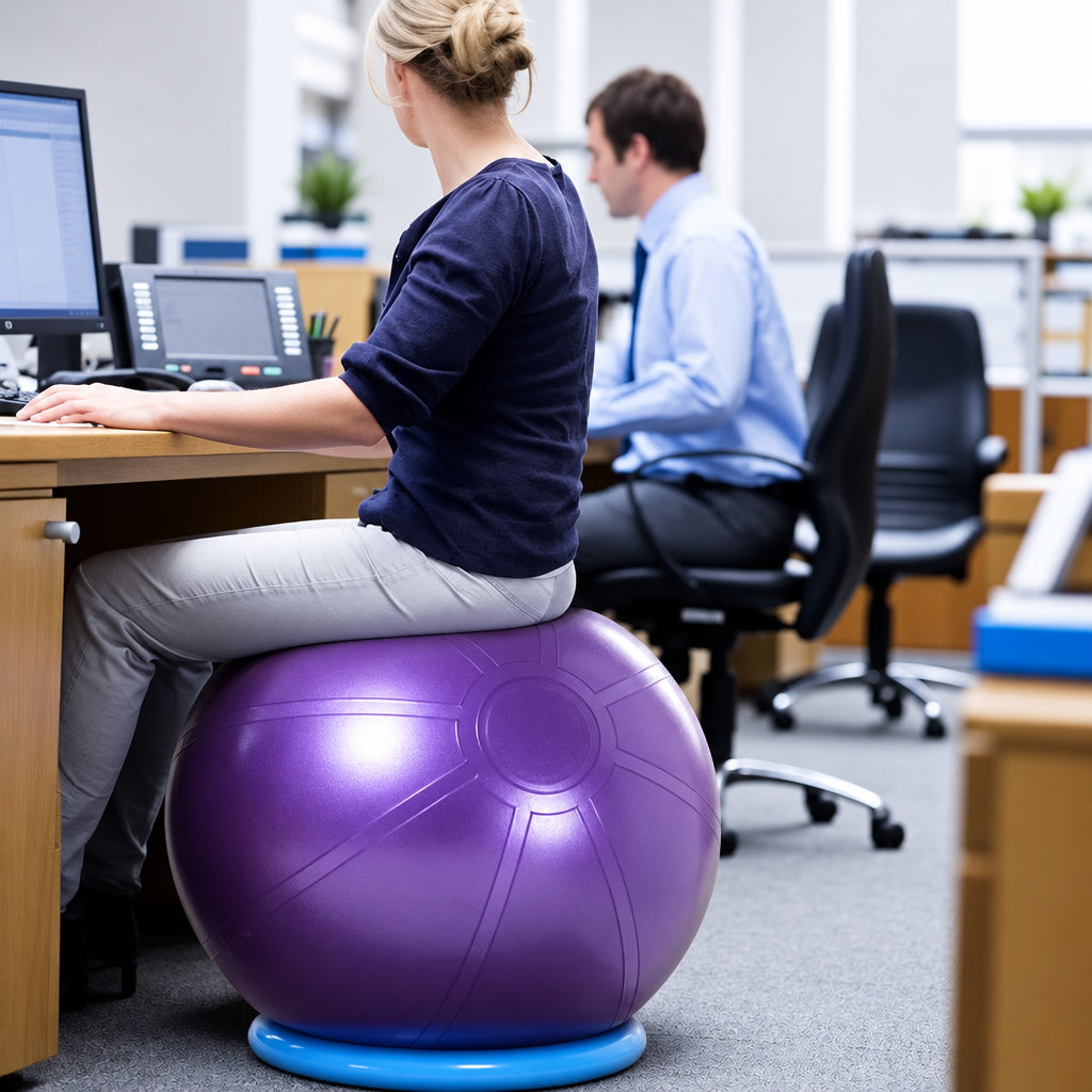 Thickened Anti-Burst Yoga Ball with Base Pregnancy & Fitness