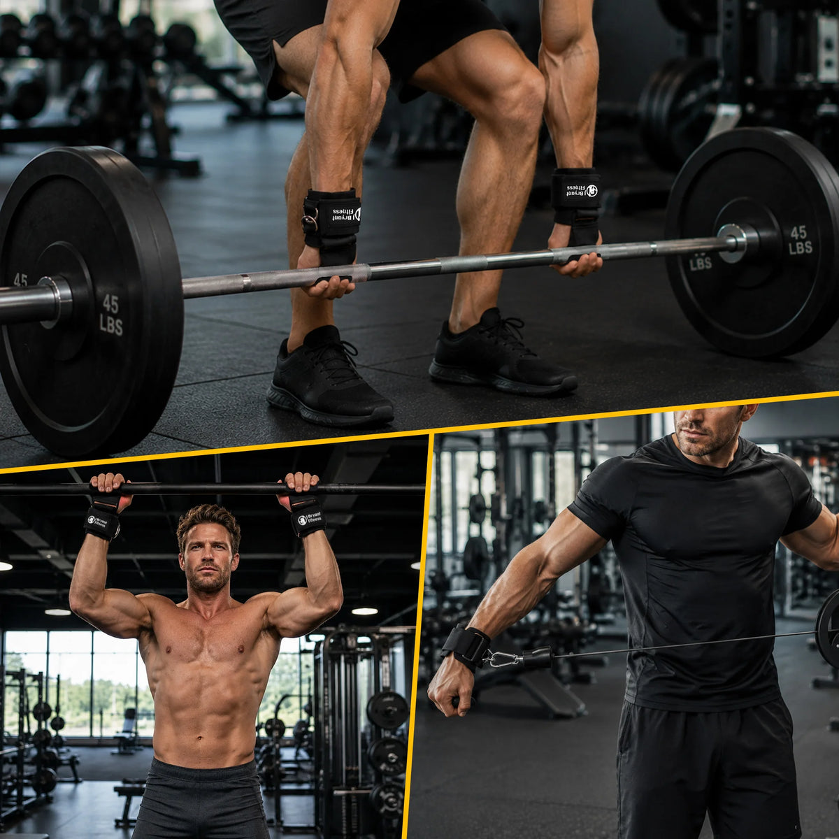 Weight Lifting Hooks with Padded D-Ring Wrist Straps for Deadlifts