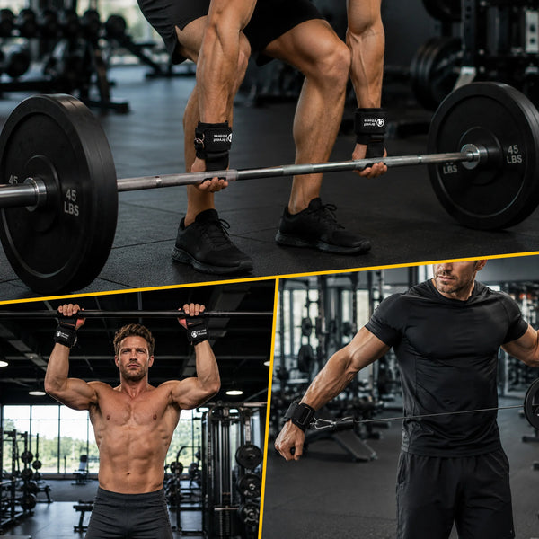 Weight Lifting Hooks with Padded D-Ring Wrist Straps for Deadlifts