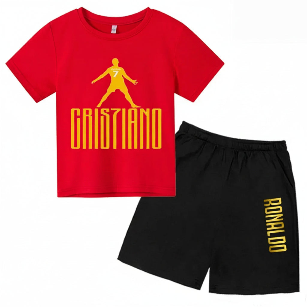 Ronaldo Kids Summer Sports Set Fashion Jersey for Boys & Girls