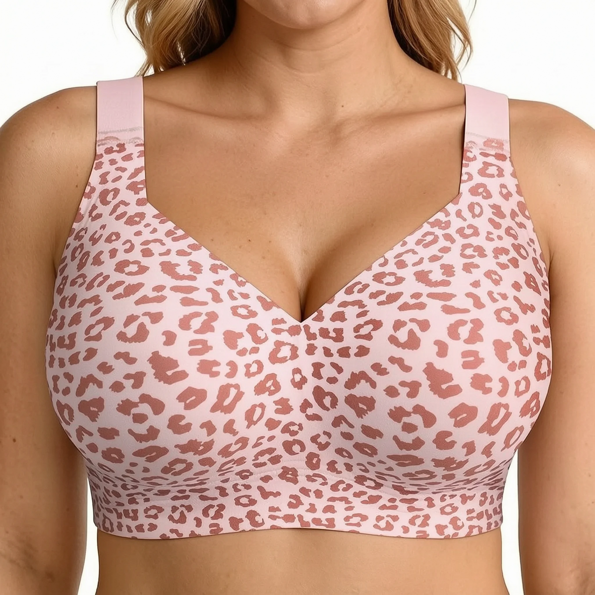 Women's Leopard Wireless Bralette: Full Coverage & Lift