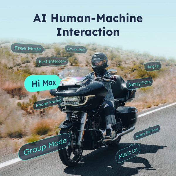 ASMAX F1 Mesh Motorcycle Intercom AI Voice HD 40mm Speakers 1250mAh Battery Pro-Level Helmet Communication System Global version 24 Hour Sport