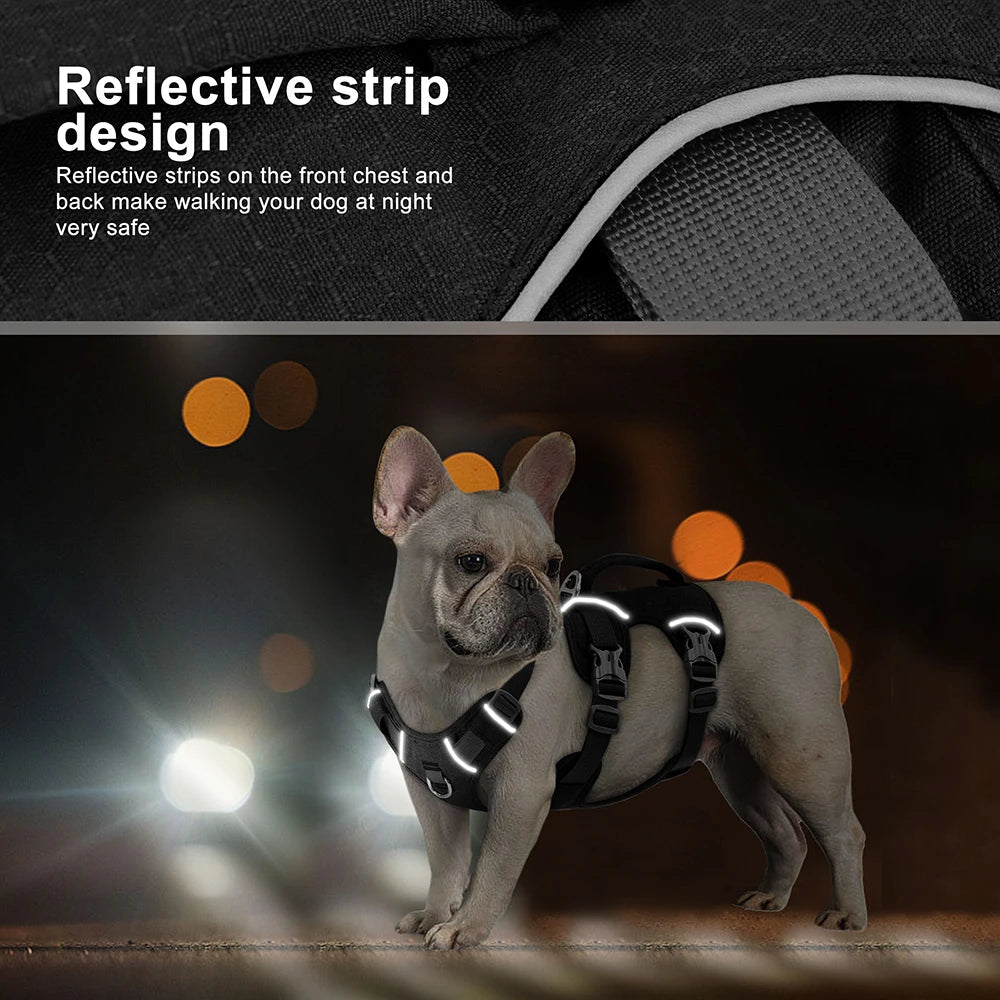 Reflective Escape-Proof Nylon Dog Harness Adjustable & Durable
