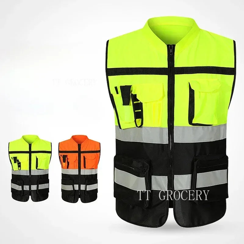 Safety First: Men's Reflective Work Vest with Practical Features