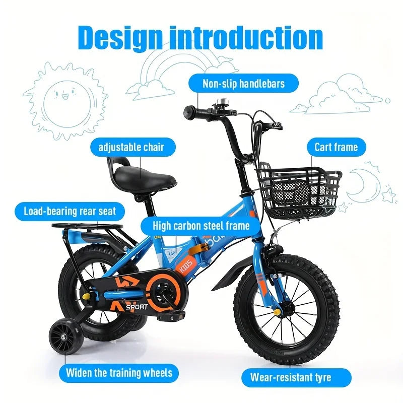 Kid's 16" Folding Bike with Training Wheels