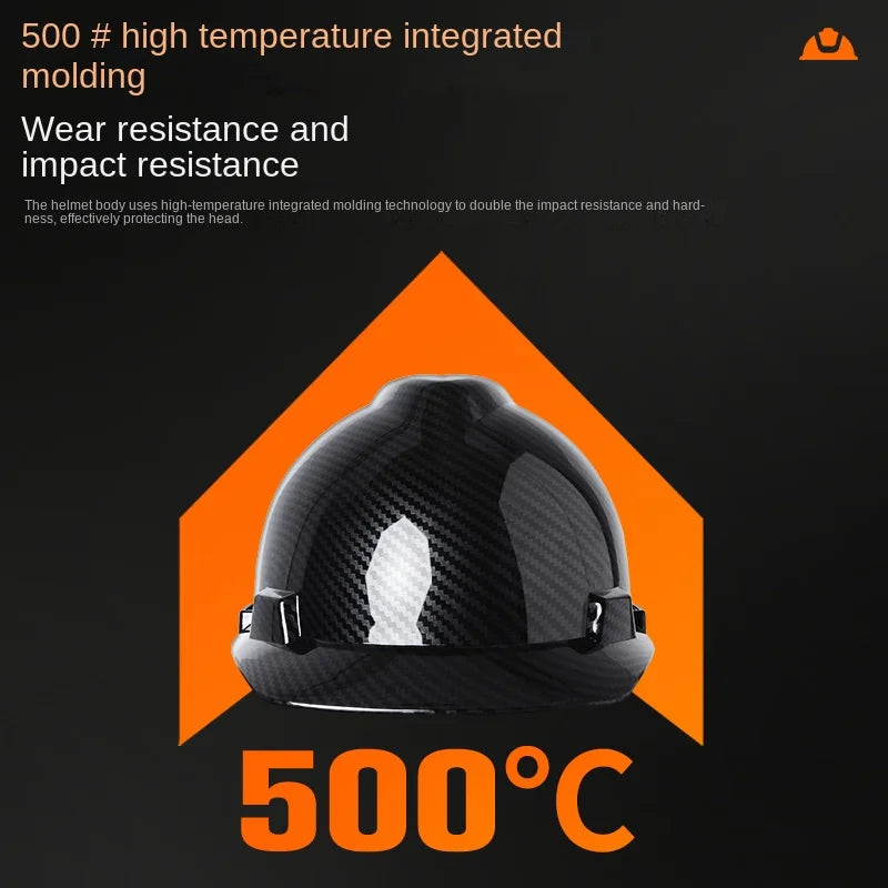 Lightweight Carbon Fiber Safety Helmet with Vents