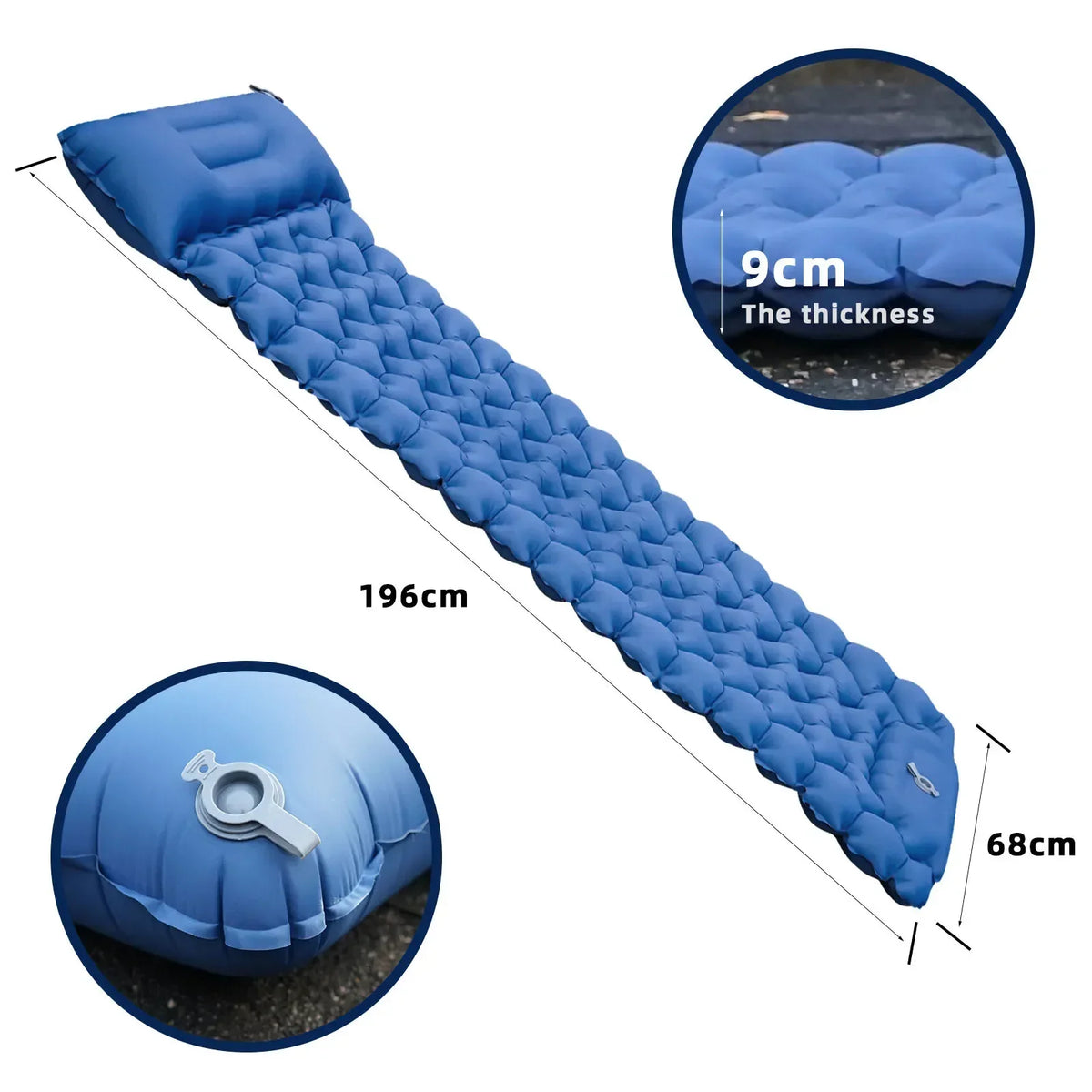 Sleeping Pad Camping Inflatable Mattress with Pillows