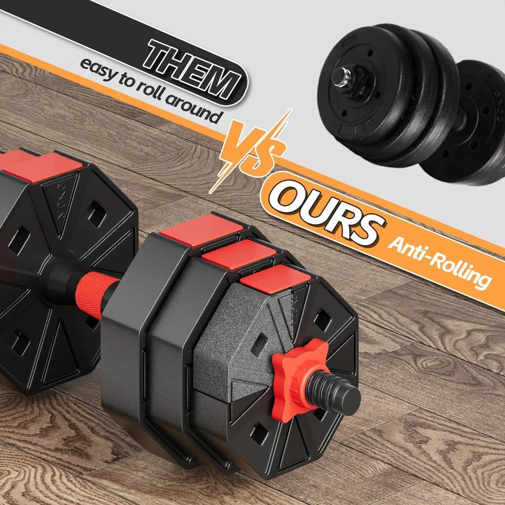 Professional Grade Adjustable Dumbbells with Barbell Conversion