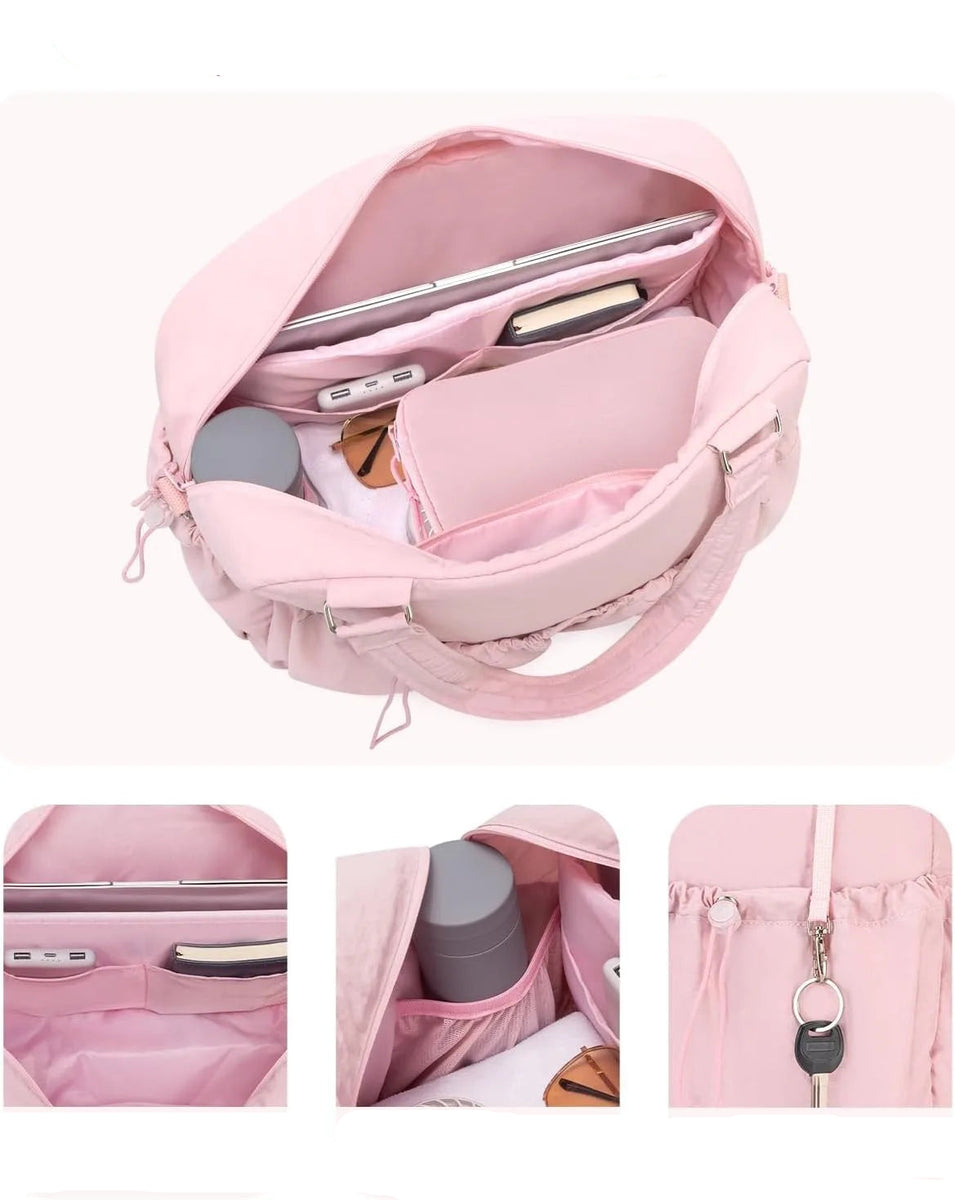Travel Gym Duffel Bag with Shoe Compartment & Toiletry Pouch