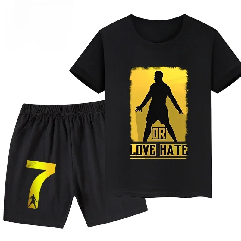 Ronaldo Summer Set for Kids: T-Shirt & Shorts Streetwear