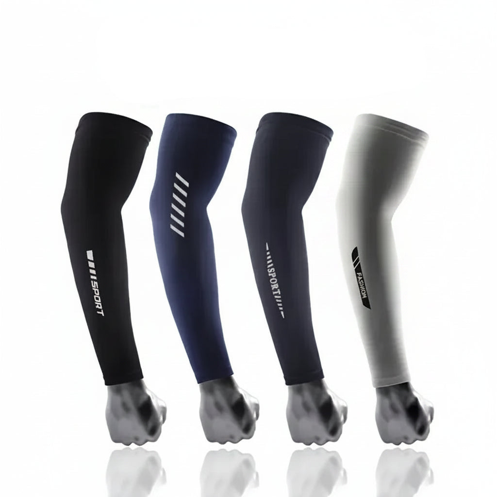 Ice sleeves for sports on a light blue background with text about their properties.