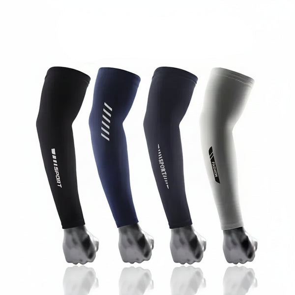 Ice sleeves for sports on a light blue background with text about their properties.