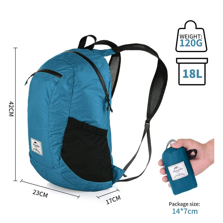 18L Foldable Nylon Daypack for Hiking & Travel