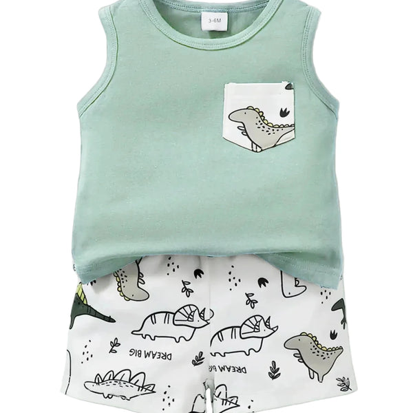Baby & Toddler Boys Dinosaur Print Summer Set (0-2 Yrs)