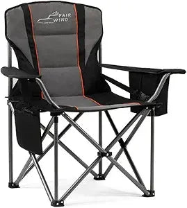 Oversized Camping Chair with Lumbar Support and Cooler Bag