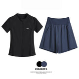 DRUR Short Sleeve Tracksuit Set for Women With Sport Jackets and Shorts with Pockets 2 Piece Running Gym Outfit Summer Yoga Suit 24 Hour Sport