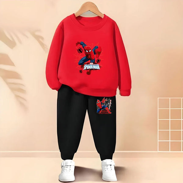 Kids Cartoon Pullover & Sweatpants Set for Spring/Fall
