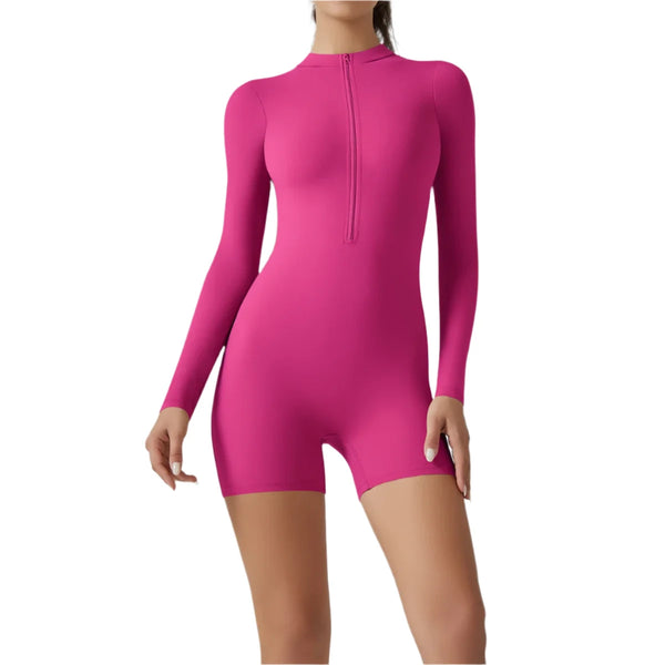 Stand Collar Zipper Tracksuit Women's Yoga JumpsuitWomen's Dresses,Rompers, Skirts24 Hour Sport