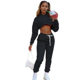 Long Sleeve Crop Top and Jogger Sweatpants
