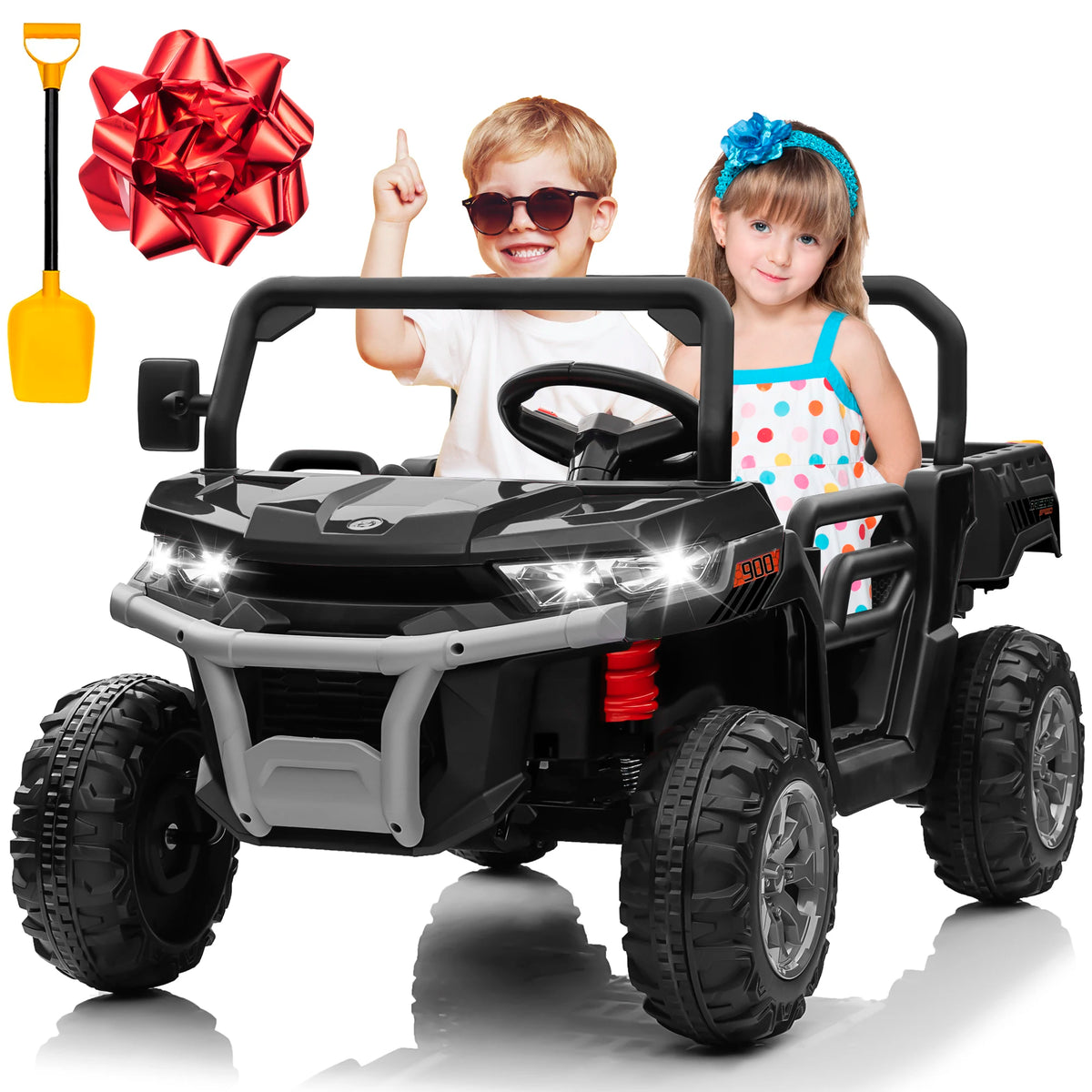 24V 2-Seater Kids Ride-On Dump Truck w/ Remote Control & UTV Style