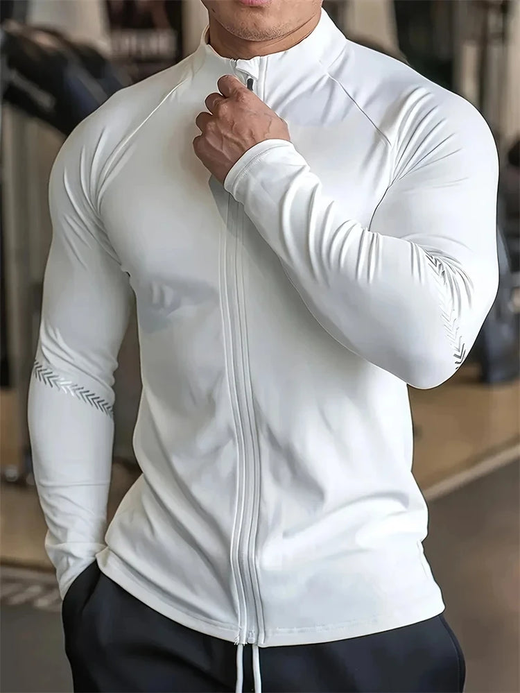 Men's Compression Sports Jacket | Gym Running Clothing & Quick Dry Fitness - 24 Hour Sport