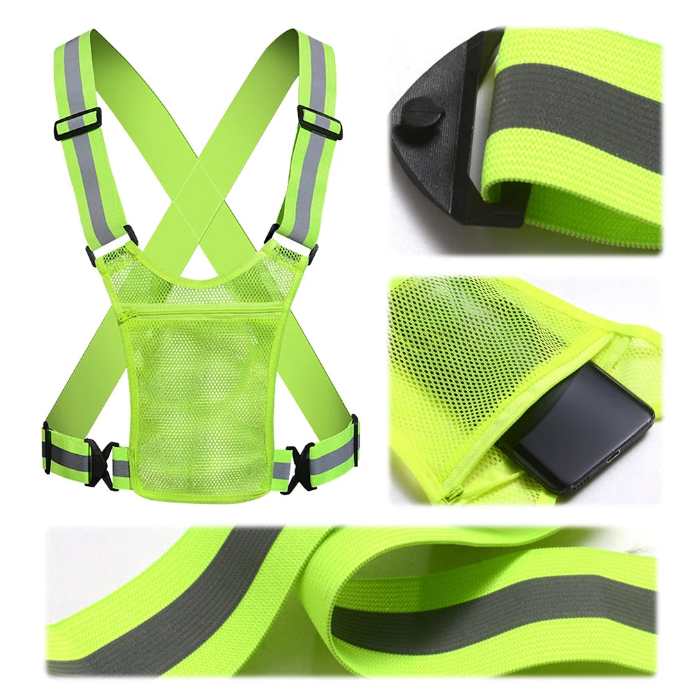 Lightweight Reflective Safety Vest with Storage Pouch