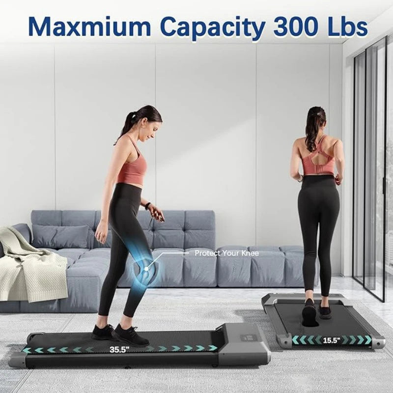 300lbs Home Treadmill: 2.5HP 2-in-1 Walking Pad & Running Machine