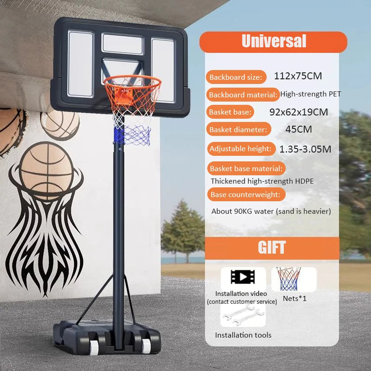 Adults Mobile Basketball Stand Kids Adjustable Basketball Hoop Indoor Outdoor Shooting Practice Basketballs Training Equipment24 Hour Sport
