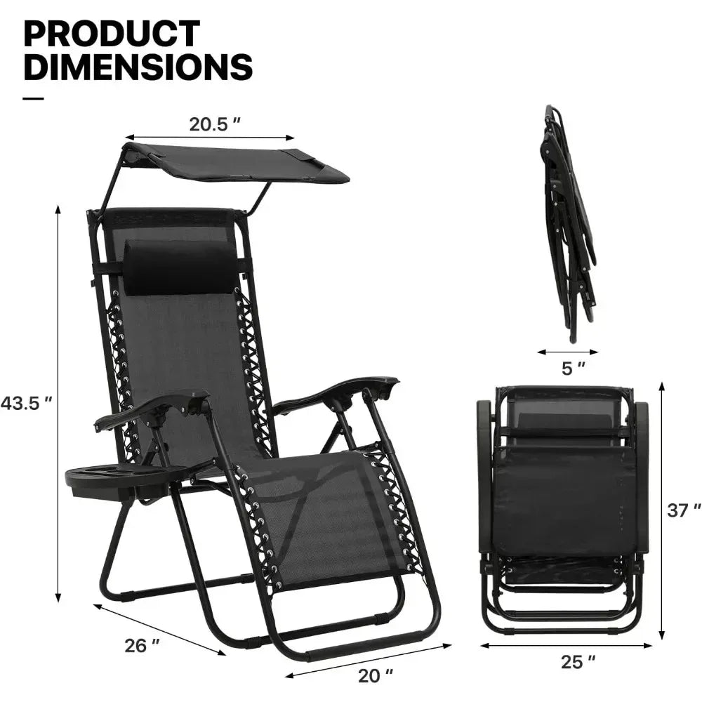 Portable Folding Beach Chairs with Shade