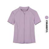 DRUR Breathable Gym Clothes for Women 2 Piece Summer Workout Sets Full Zip Sports Tops with Elastic Waist Shorts Active Wear New 24 Hour Sport