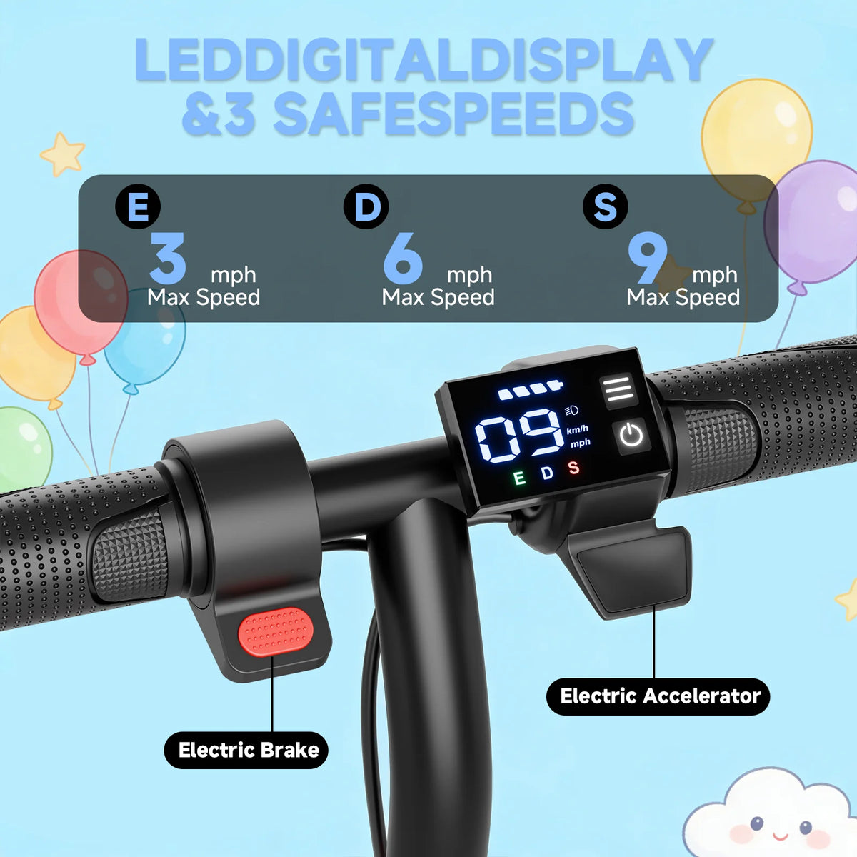 250W Kids Electric Scooter | Up to 10 Mile Range & 3 Speed Modes