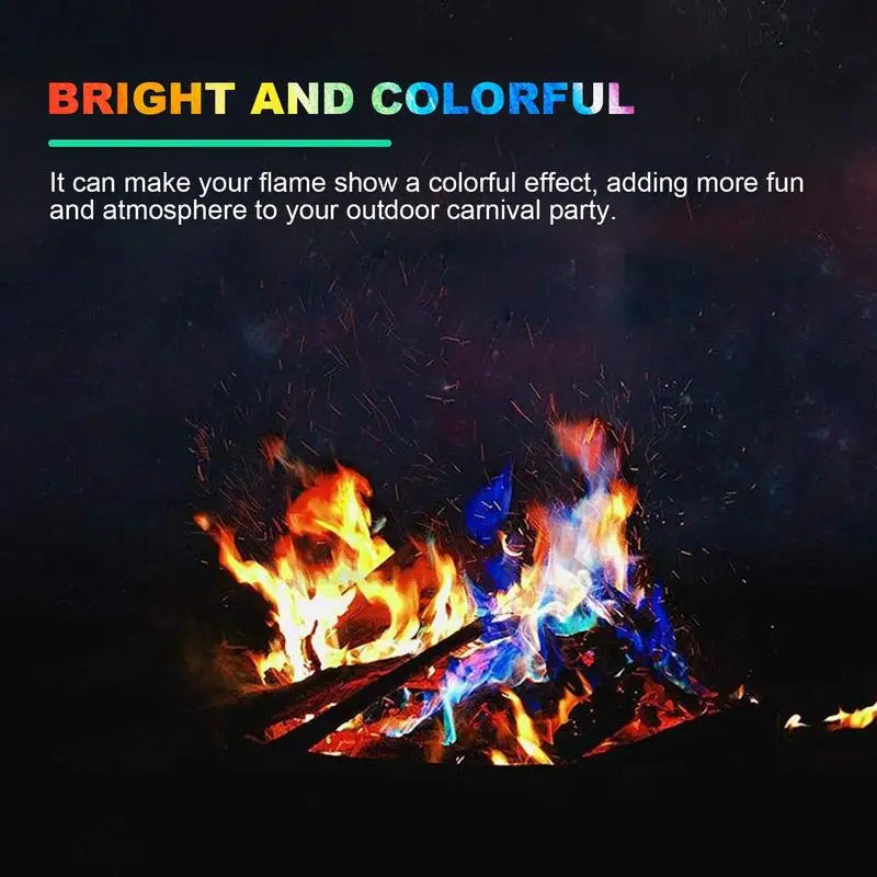 Colorful Flame Powder for Camping, Bonfires, and Festivals