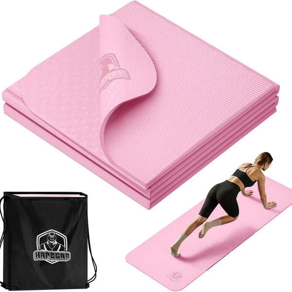 Double-Sided Non-Slip Foldable Yoga Mat for Travel & Home