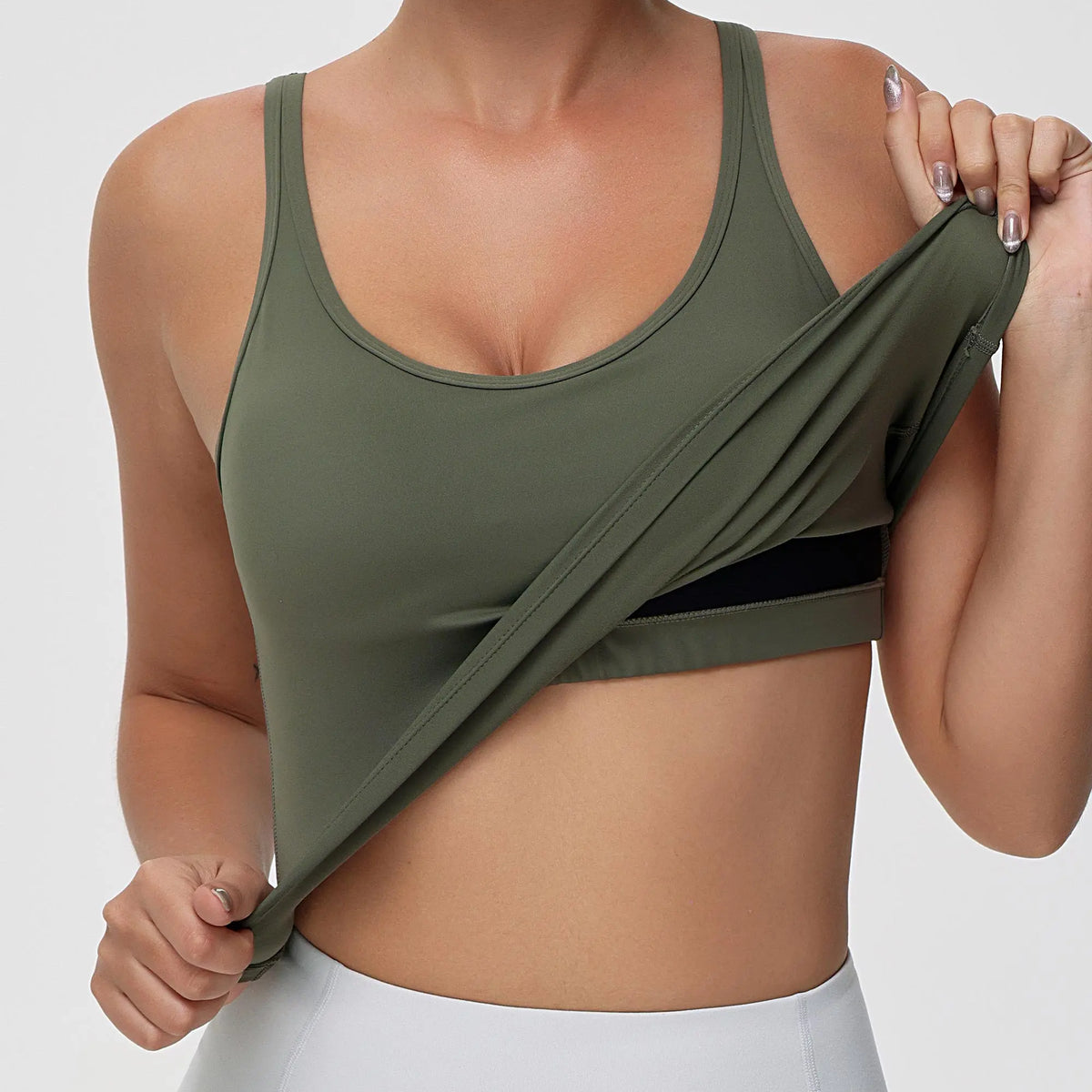 Women's Longline Sports Bra & Padded Yoga Workout Tank