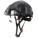 Carbon Fiber Pattern Safety Helmet with Visor & Goggles