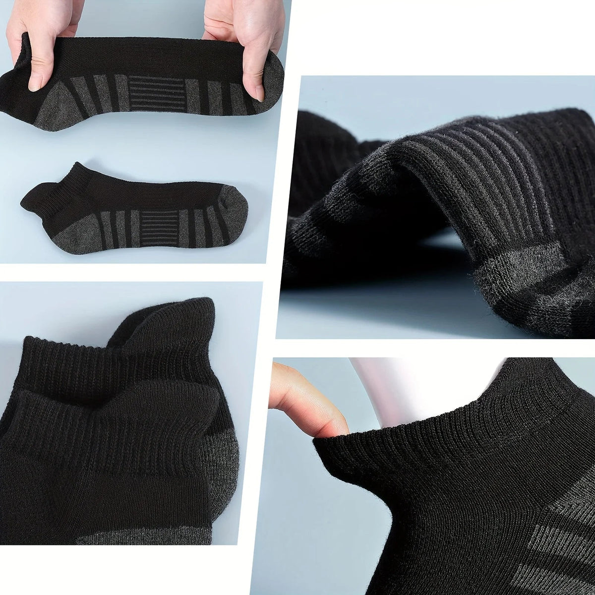 Men's Low-Cut Sports Socks Breathable Mesh & Ankle Support