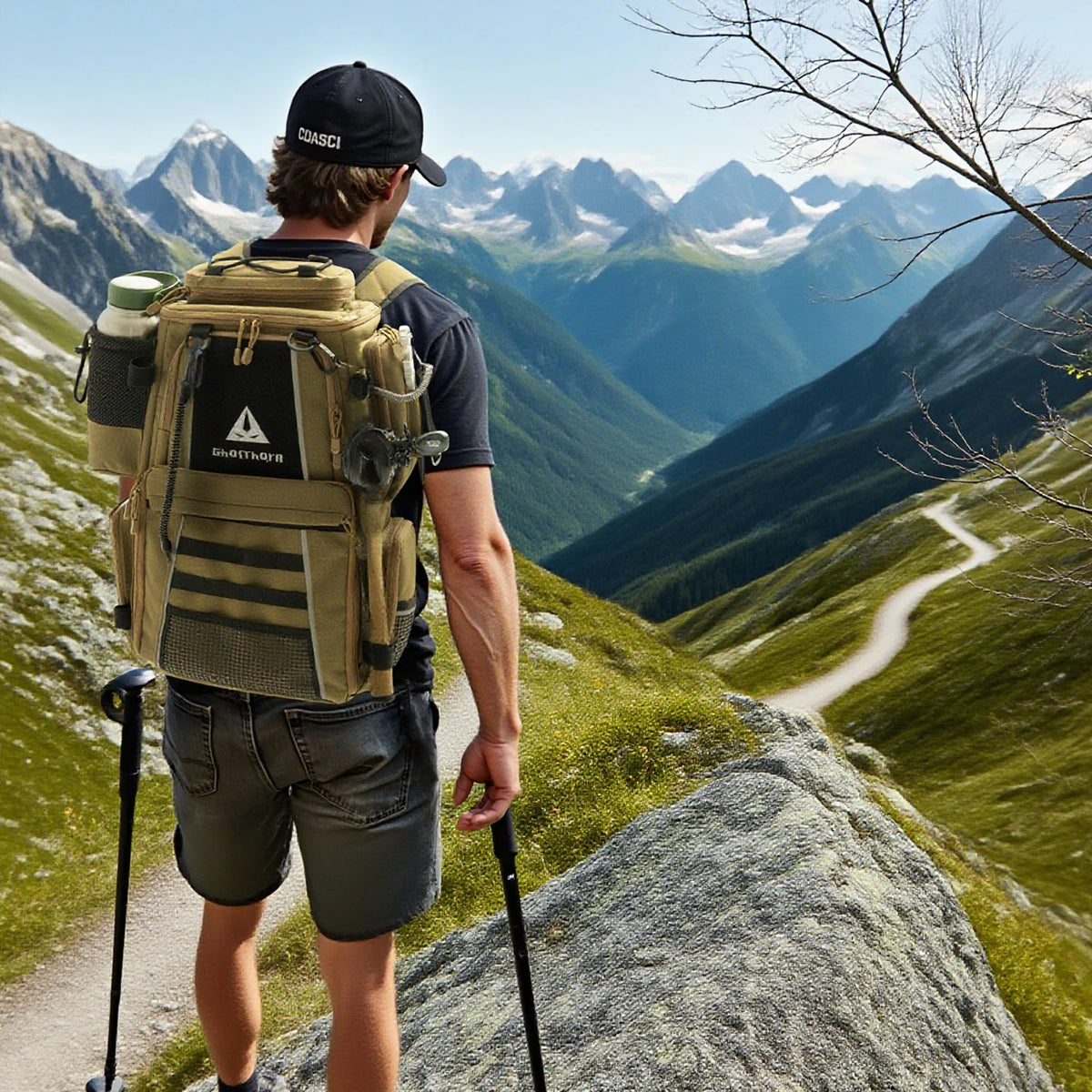 Waterproof Fishing Backpack with Detachable Waist Pack