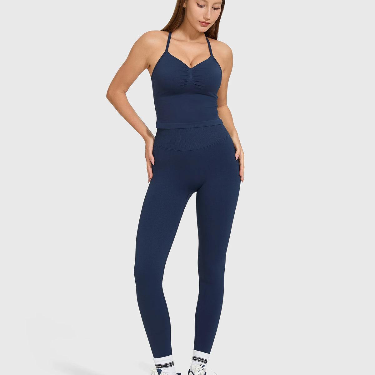 Women's 2-Piece Yoga Set: High Waist Leggings & Sleeveless Sports Bra Activewear