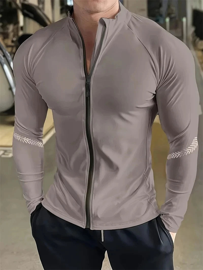 Men's Compression Sports Jacket | Gym Running Clothing & Quick Dry Fitness - 24 Hour Sport