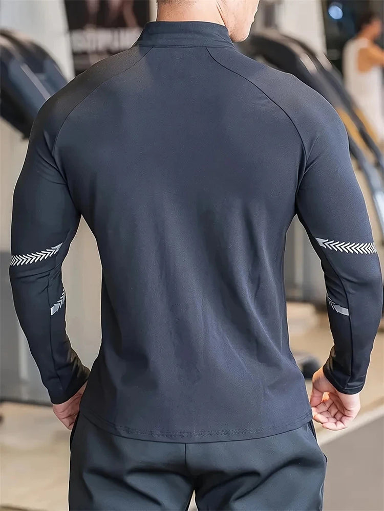 Men's Compression Sports Jacket | Gym Running Clothing & Quick Dry Fitness - 24 Hour Sport