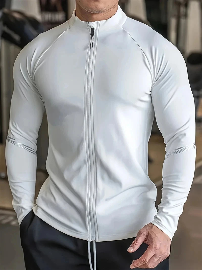 Men's Compression Sports Jacket | Gym Running Clothing & Quick Dry Fitness - 24 Hour Sport