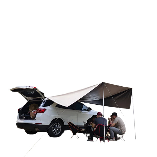 Black Tarp Car Side Awning with Suction Cups
