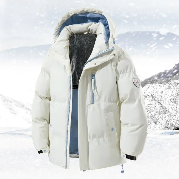 High Quality White Hooded Puffer Jacket Men Trend Solid Color Short Winter Padded Jackets Windproof Coat Thicken Warm Parkas Men - 24 Hour Sport
