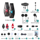 ASMAX F1 Mesh Motorcycle Intercom AI Voice HD 40mm Speakers 1250mAh Battery Pro-Level Helmet Communication System Global version 24 Hour Sport