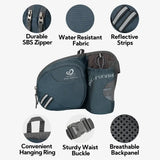 WATERFLY Fanny Pack Waist Bag For Women Men With Water Bottle Holder Hiking Belt Bum Bags For Running Walking DogWalking Travel