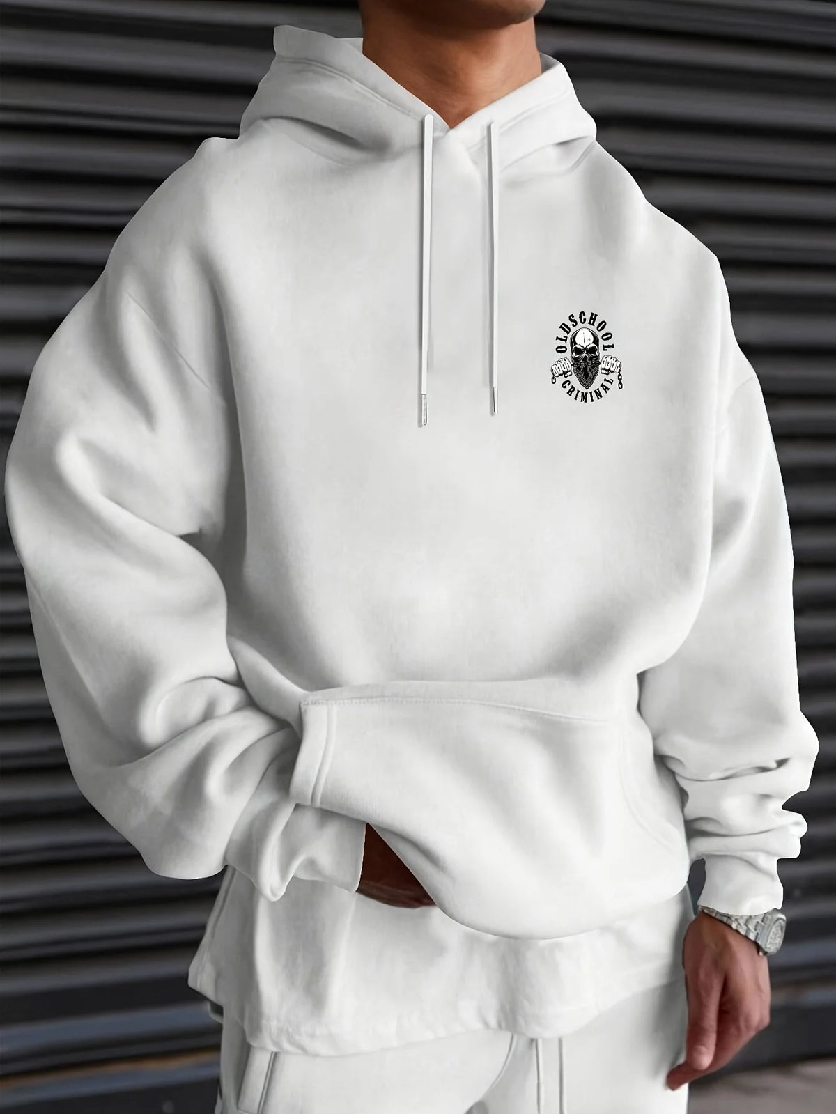 Men's Skull & Bandana Double-Sided Graphic Hoodie